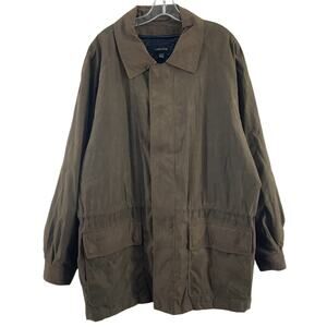 Claiborne Men's Size XL Brown Polyester Blend Zip-Up Windbreaker Jacket Preowned
